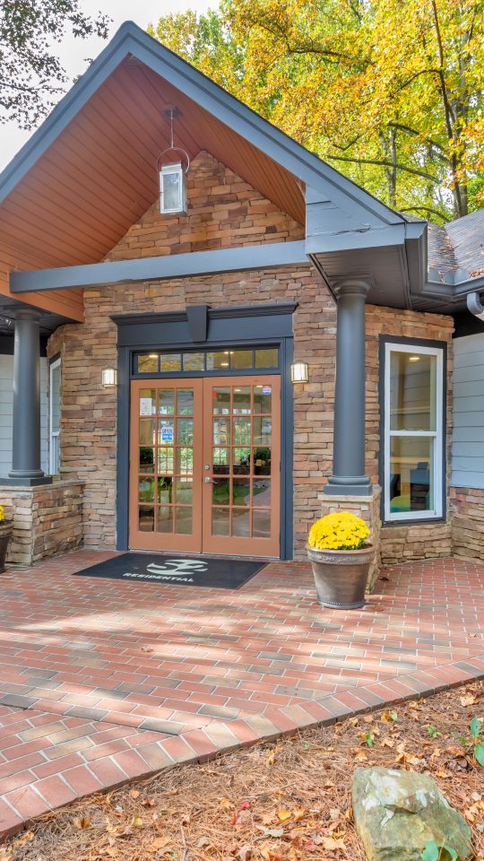 the front entrance to a home with brick walkway at The  Bowie