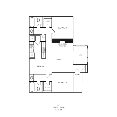 the floor plan for a two bedroom apartment at The  Bowie