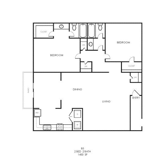 the floor plan for a two bedroom apartment at The  Bowie