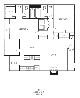 the floor plan for a two bedroom apartment at The  Bowie